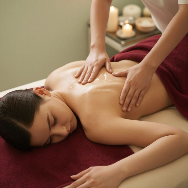 Professional massage therapy treatment at Gilded Dreams Salon