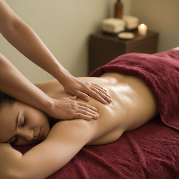 Relaxing massage treatment room at Gilded Dreams